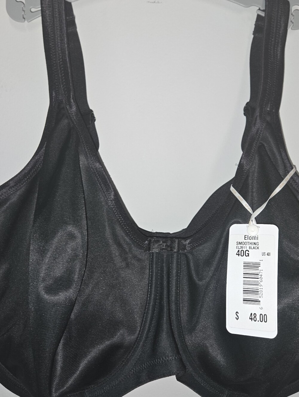 NWT Elomi Smoothing Black Bra, 40G